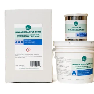 AQUALAB PUR Gloss colored water-based aliphatic polyurethane floor coating.