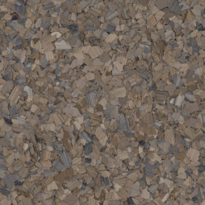 Obsidian F9304 decorative flake blend with brown, grey, and yellow undertones for epoxy and resin flooring