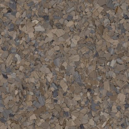 Obsidian F9304 decorative flake blend with brown, grey, and yellow undertones for epoxy and resin flooring