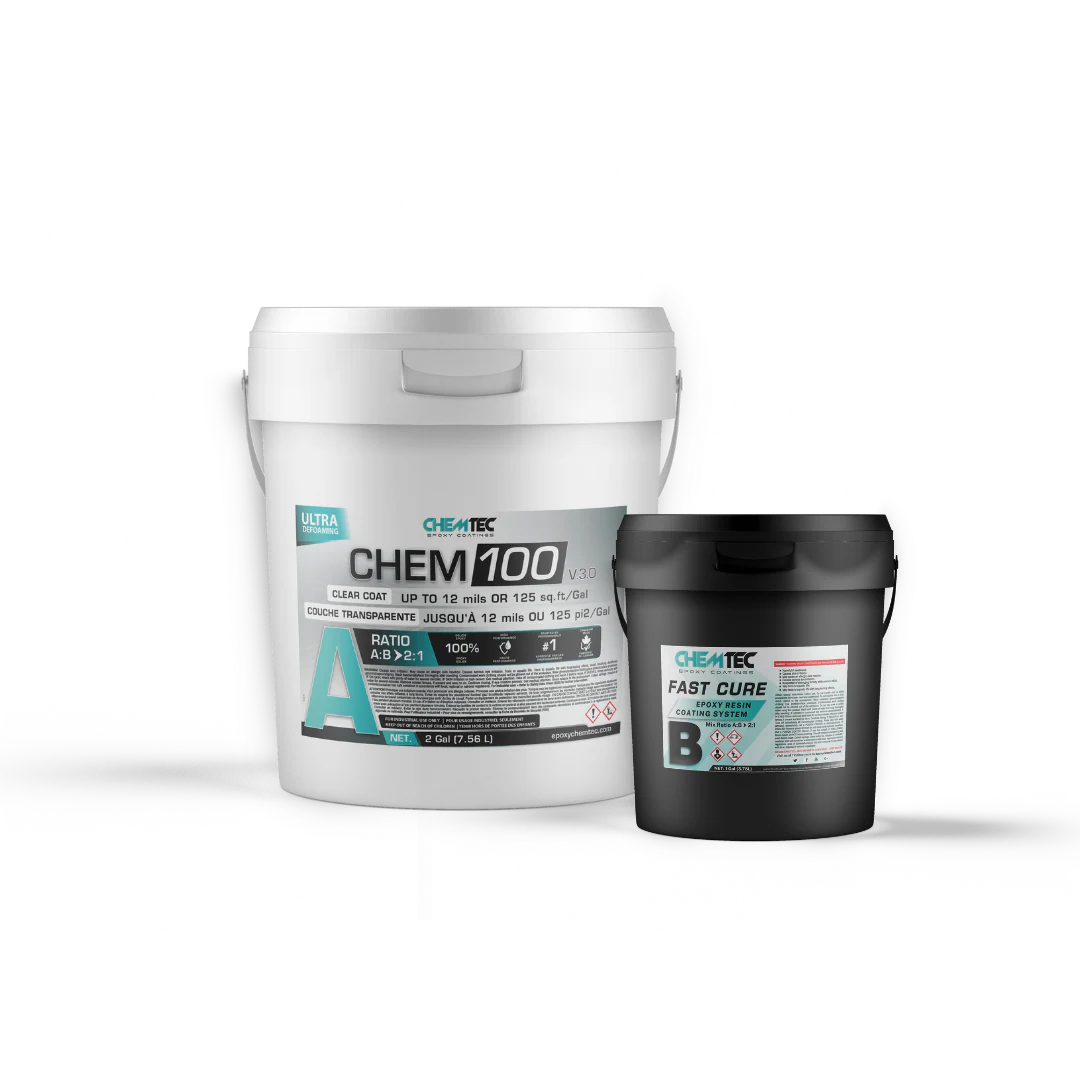 CHEM 100 REGULAR FC™ a solvent-less, two-component epoxy coating system designed for fast cure. It exhibits very good appearance and chemical and physical properties. . This system complies with the Canadian Food Inspection Agency (CFIA)