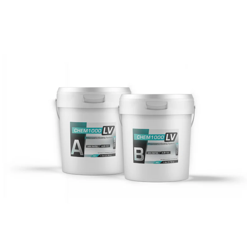 CHEM1000 LV™ low-viscosity polyaspartic floor coating applied on concrete surface