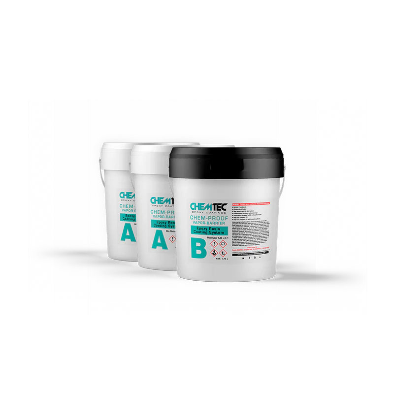 CHEM PROOF epoxy moisture barrier primer applied to concrete floor.