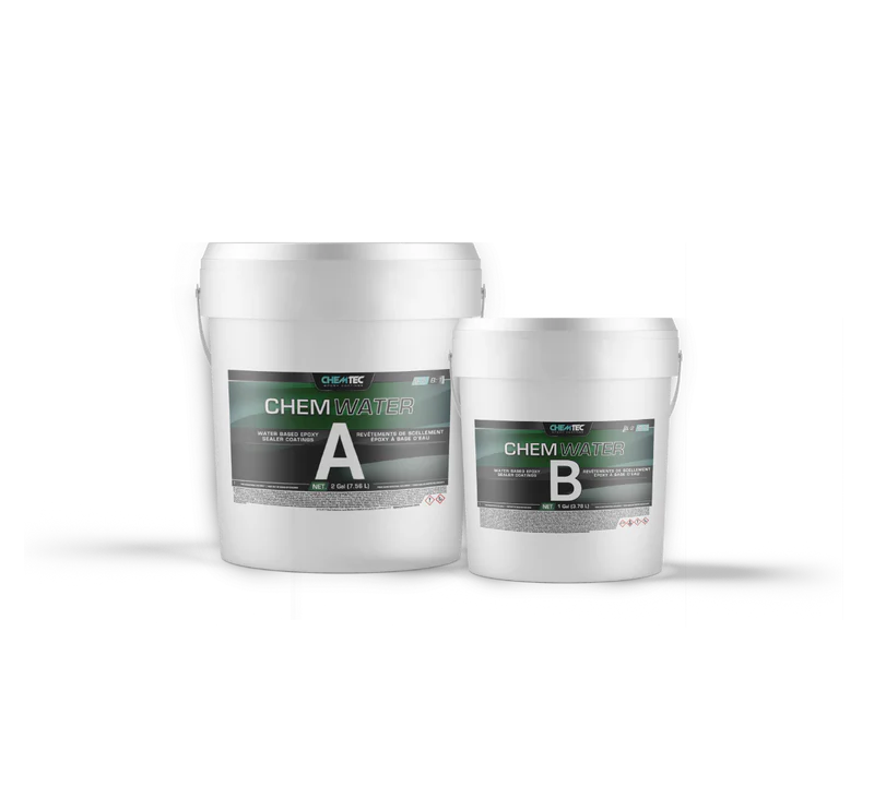 CHEM-WATER water-based epoxy sealer applied to concrete surface preserving natural color and gloss