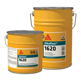 Sikafloor 1620 moisture vapour control epoxy primer translucent blue concrete flooring.