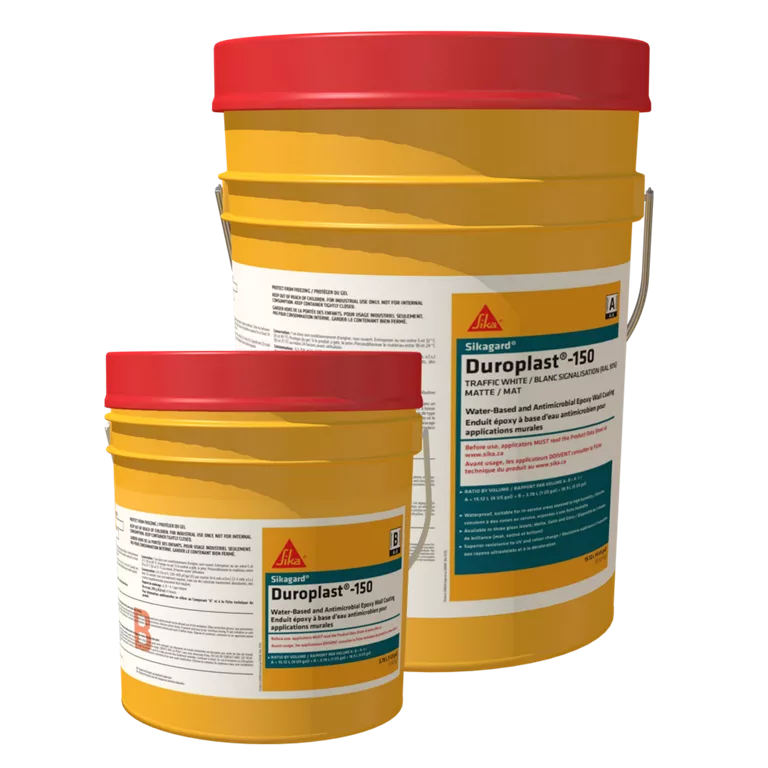 Sika Duroplast 150 water-based epoxy wall coating glossy finish.