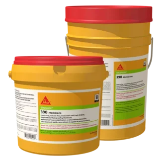 Sikalastic 390 polyurethane waterproofing membrane applied on concrete deck.